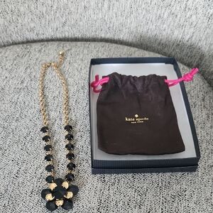 kate spade Black and Goldtone Floral Statement Necklace